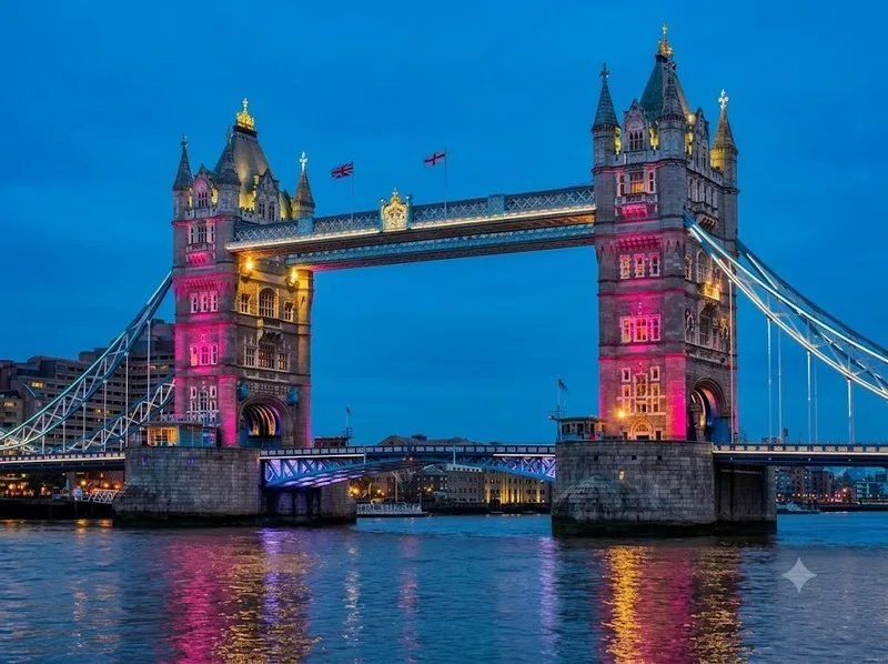 Cầu Tháp Luân Đôn bắc qua sông Thames gần Tower of London