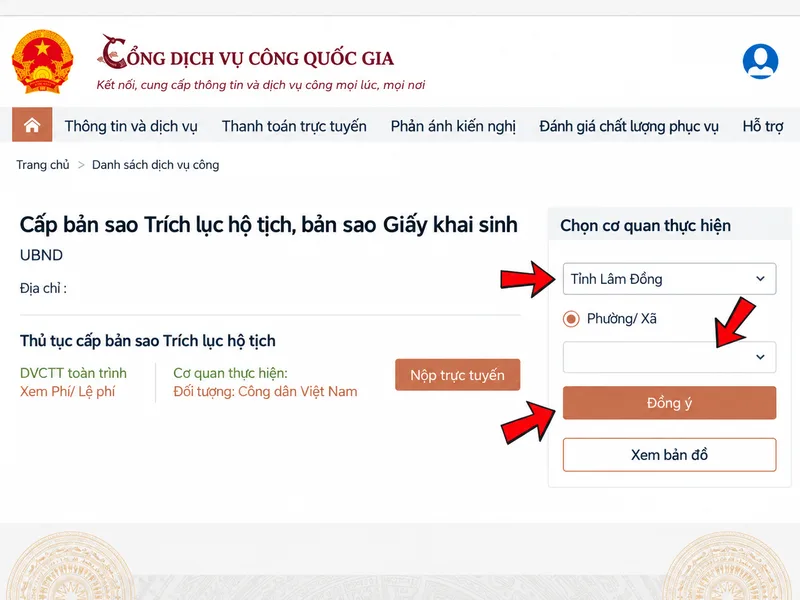 Xin giấy khai sinh bản sao online qua Cổng Dịch vụ công